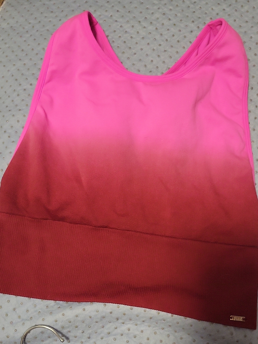PINK Victoria's Secret Ribbed Ombre Beanie in Pink and Maroon